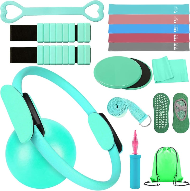 VIOXIA Pilates Kit for Home Workouts – Pilates Equipment Set with Ring, Ball, Resistance Bands, Pilates Accessories, Pilates Essentials Kit for Women, Pilates Sets for Home Exercise - Image 1